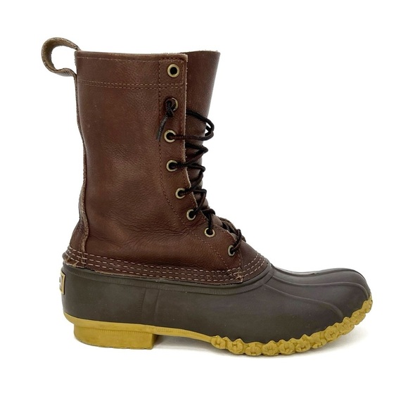 LL Bean Boots Mens Size 7 Maine Hunting Shoe 10” Unlined Very Good Pre-Owned - Picture 1 of 12